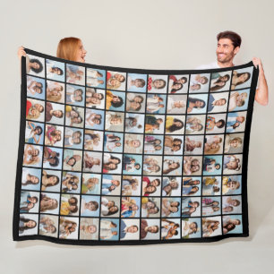 Create Your Own 88 Photo Collage Fleece Blanket