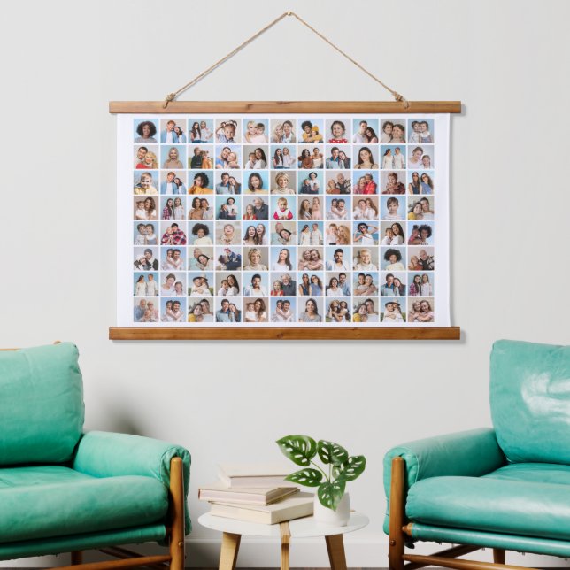 Create Your Own 88 Photo Collage Hanging Tapestry (Living Room)