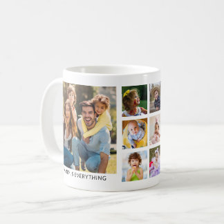 Create Your Own 8 Family Photo Collage White   Coffee Mug