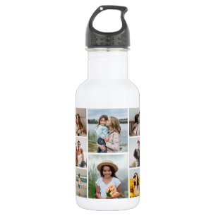 Create Your Own 8 Photo Collage 532 Ml Water Bottle