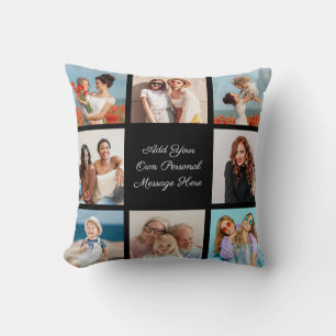 Create Your Own 8 Photo Collage Add Your Greeting Cushion