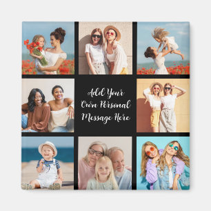 Create Your Own 8 Photo Collage Add Your Greeting Magnet