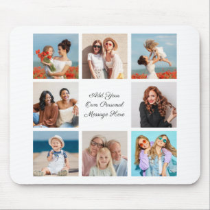 Create Your Own 8 Photo Collage Add Your Greeting Mouse Mat