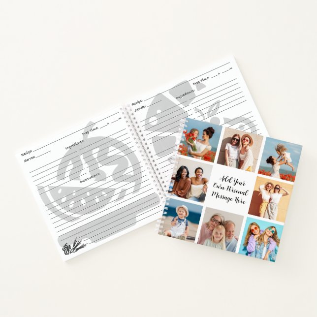 Create Your Own 8 Photo Collage Add Your Greeting Notebook (Inside)