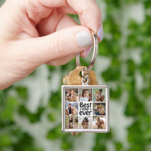 Create Your Own 8 Photo Collage Best Dad Ever Key Ring