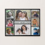 Create Your Own 8 Photo Collage Best Mum Ever Jigsaw Puzzle<br><div class="desc">Multi photo collage puzzle personalised with 8 pictures and 'Best Mum Ever' typography makes it an unique gift for mum.</div>