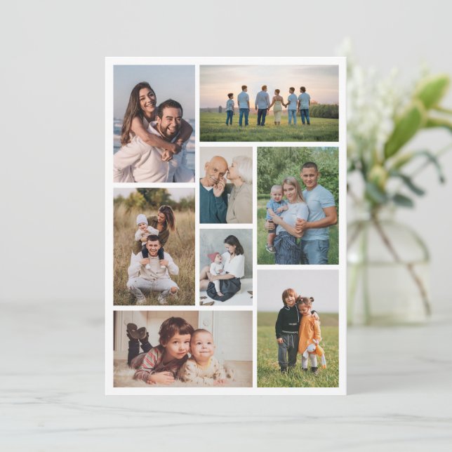 Create Your Own 8 Photo Collage Card (Standing Front)