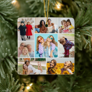 Create Your Own 8 Photo Collage Ceramic Ornament
