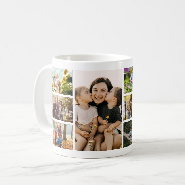 Create Your Own 8 Photo Collage Coffee Mug (Front Left)