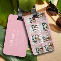 Create Your Own 8 Photo Collage Custom Name Pink