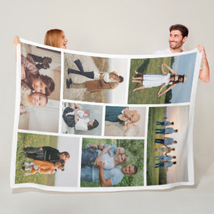 Create Your Own 8 Photo Collage Fleece Blanket