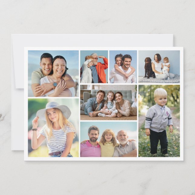 Create Your Own 8 Photo Collage Greeting Card (Front)
