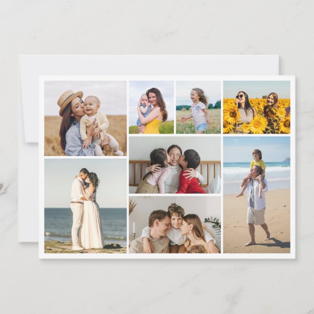 Create Your Own 8 Photo Collage Greeting Card (Front)