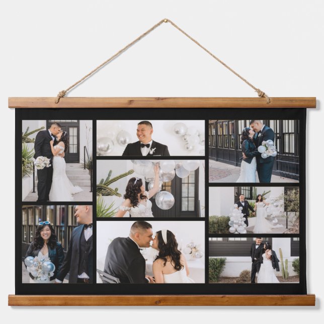 Create Your Own 8 Photo Collage Hanging Tapestry (Front)