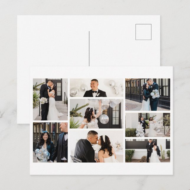 Create Your Own 8 Photo Collage Holiday Postcard (Front/Back)