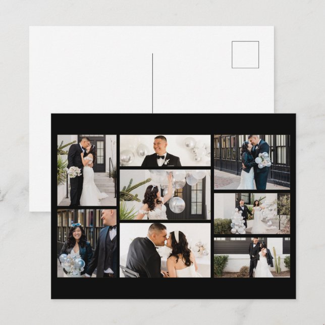 Create Your Own 8 Photo Collage Holiday Postcard (Front/Back)