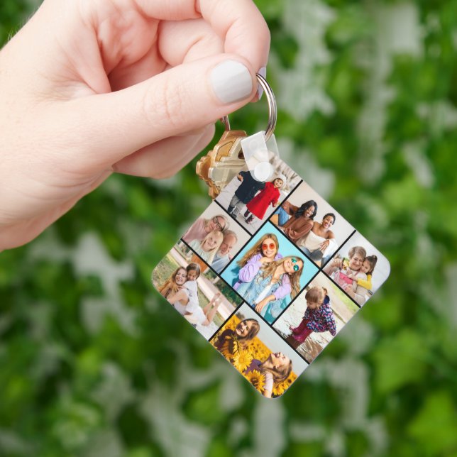 Create Your Own 8 Photo Collage Key Ring (Hand)