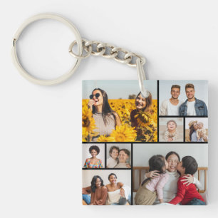 Create Your Own 8 Photo Collage Key Ring
