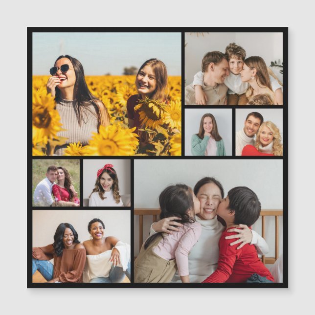 Create Your Own 8 Photo Collage Magnetic Card (Front)