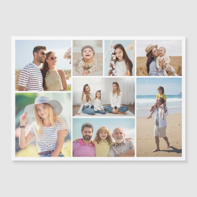 Create Your Own 8 Photo Collage Magnetic Card (Front)
