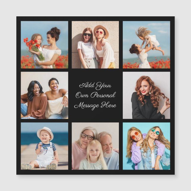 Create Your Own 8 Photo Collage Magnetic Card (Front)