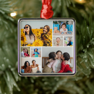 Create Your Own 8 Photo Collage Metal Tree Decoration