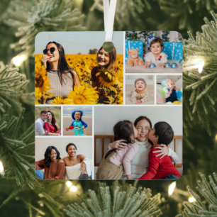 Create Your Own 8 Photo Collage Metal Tree Decoration