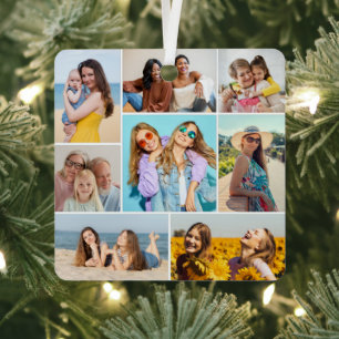 Create Your Own 8 Photo Collage Metal Tree Decoration