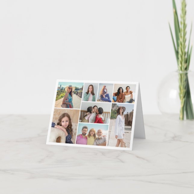Create Your Own 8 Photo Collage Note Card (Front)