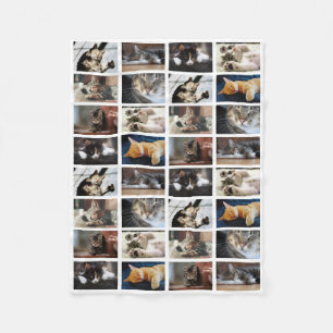 Create Your Own 8 Photo Collage on White Fleece Blanket