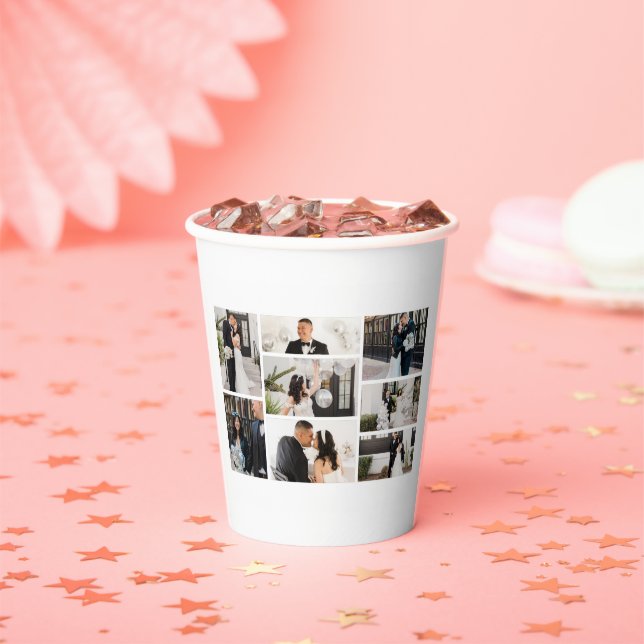 Create Your Own 8 Photo Collage Paper Cups (Insitu)