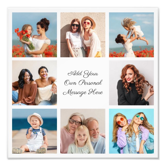 Create Your Own 8 Photo Collage Photo Enlargement (Front)
