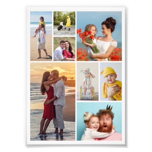 Create Your Own 8 Photo Collage Photo Enlargement Print (Front)