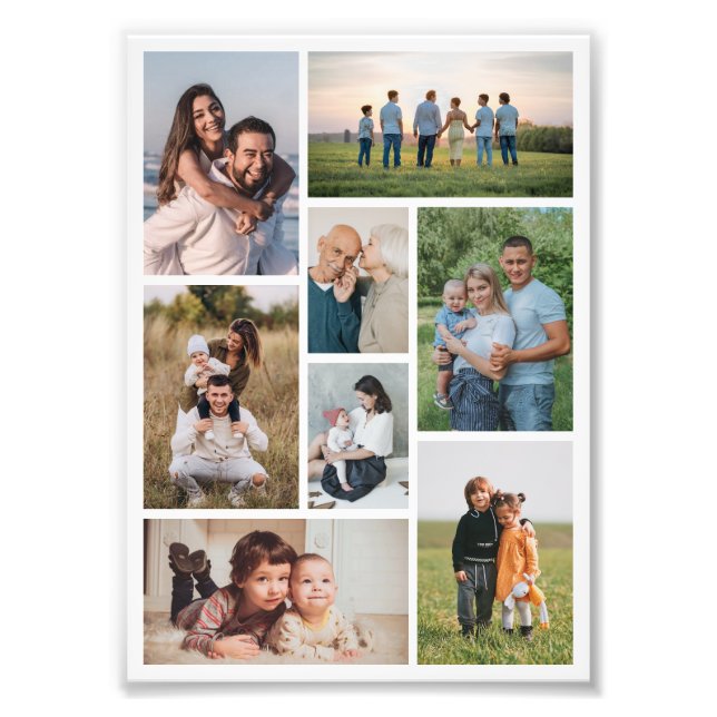 Create Your Own 8 Photo Collage Photo Enlargement Print (Front)