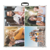 Create your Own 8 Photo Collage Pink Neon Sign Beer Pong Table (Folded)