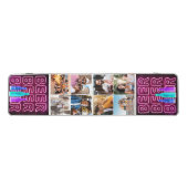 Create your Own 8 Photo Collage Pink Neon Sign Beer Pong Table (Top)