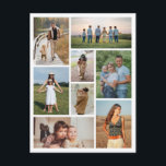 Create Your Own 8 Photo Collage Postcard<br><div class="desc">Create your own 8 Photo Collage for Christmas, Birthdays, Weddings, Anniversaries, Graduations, Father's Day, Mother's Day or any other Special Occasion, with our easy-to-use design tool. Add your favourite photos of friends, family, vacations, hobbies and pets and you'll have a stunning, one-of-a-kind photo collage. Our custom photo collage is perfect...</div>