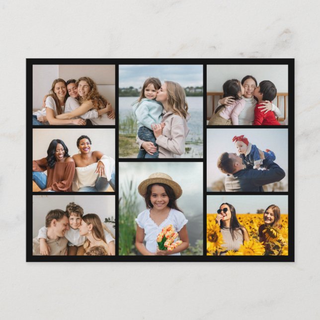 Create Your Own 8 Photo Collage Postcard (Front)