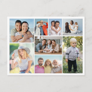Create Your Own 8 Photo Collage Postcard