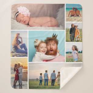 Create Your Own 8 Photo Collage Sherpa Blanket