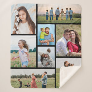 Create Your Own 8 Photo Collage Sherpa Blanket