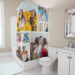 Create Your Own 8 Photo Collage Shower Curtain