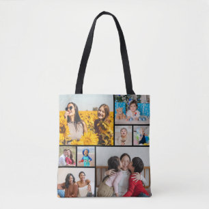 Create Your Own 8 Photo Collage Tote Bag
