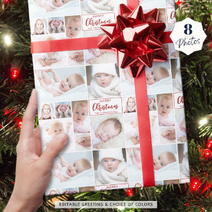 Create Your Own 8 Photo Custom Greeting and Colour Wrapping Paper