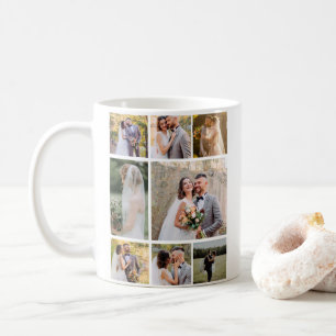 Create Your Own 8 Photo Wedding Collage Coffee Mug