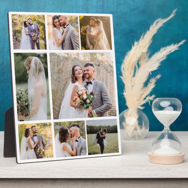 Create Your Own 8 Photo Wedding Collage Plaque (Side)