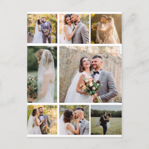 Create Your Own 8 Photo Wedding Collage Postcard