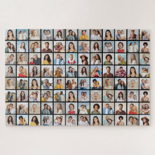 Create Your Own 96 Photo Collage Editable Colour  Jigsaw Puzzle