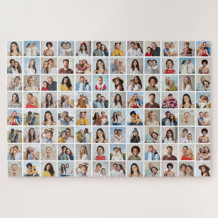 Create Your Own 96 Photo Collage Editable Colour  Jigsaw Puzzle