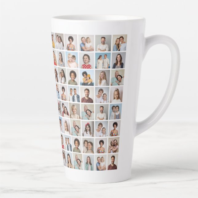 Create Your Own 96 Photo Collage Latte Mug (Right)